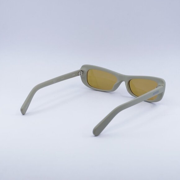 Jacquemus CAPRI JAC/55 C7 Sunglasses Cream Rectangle Frame, Amber Lenses